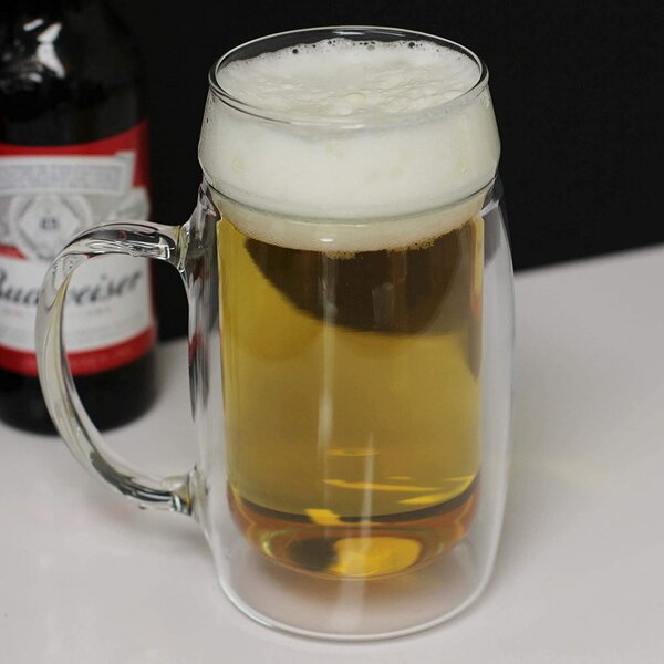 Simax Glassware Double Walled Insulated Glass Beer Mug